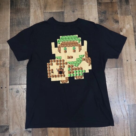 Legend of Zelda Link Lootwear Mens Large Graphic Tee Shirt Black Game Nintendo - Picture 2 of 5